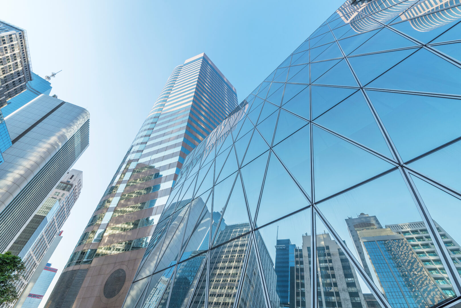 Exterior Of Modern Architecture In Downtown. Building Abstract B