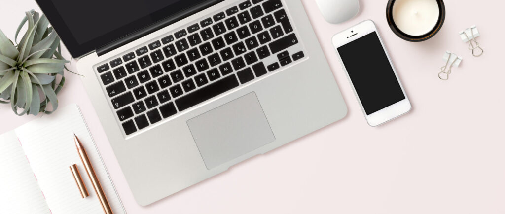 Modern Header / Hero Image Or Banner With Laptop Computer, Smart